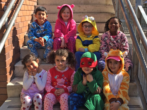 Kindergarten students wore their best and brightest pyjamas