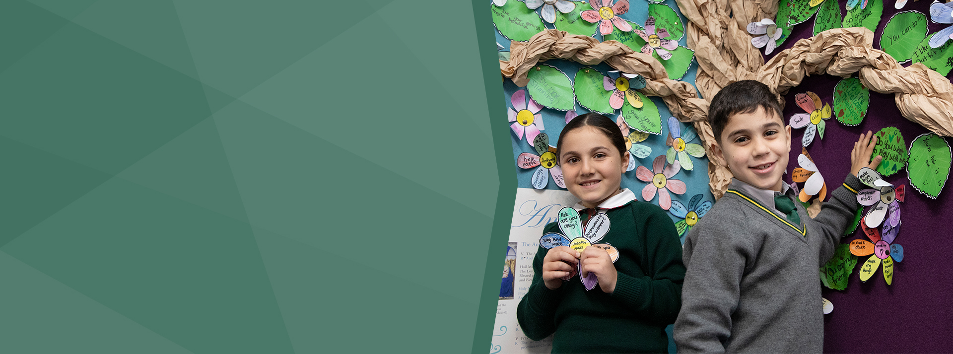 St Patrick's Catholic Primary School Parramatta students standing underneath friendship tree