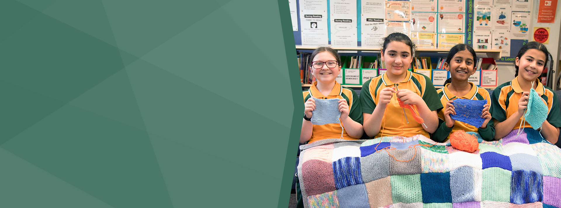 St Patrick's Catholic Primary School Parramatta students knitting for St Vincent de Paul