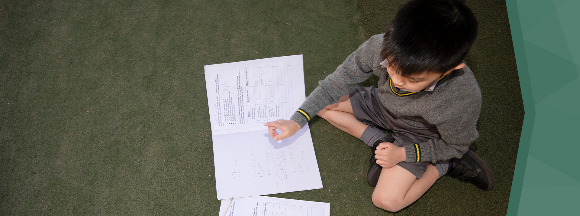 St Patrick's Catholic Primary Parramatta student learning on astroturf