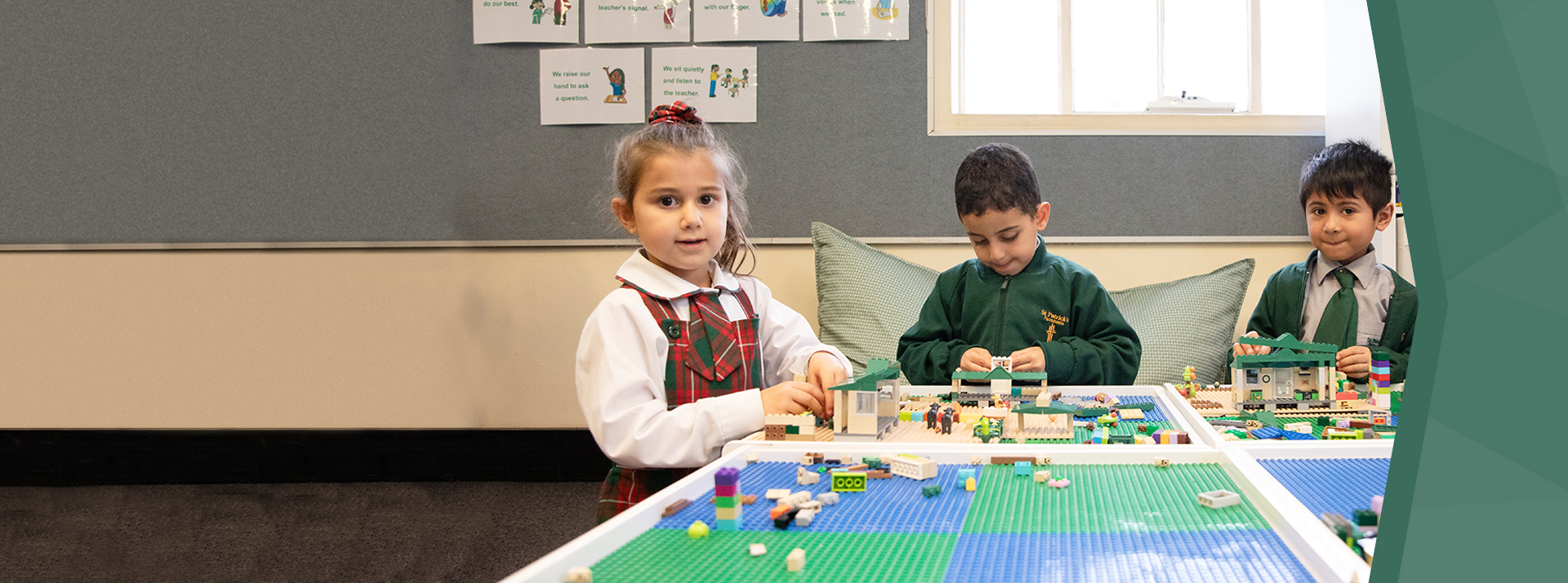 St Patrick's Catholic Primary Parramatta students playing on Lego table