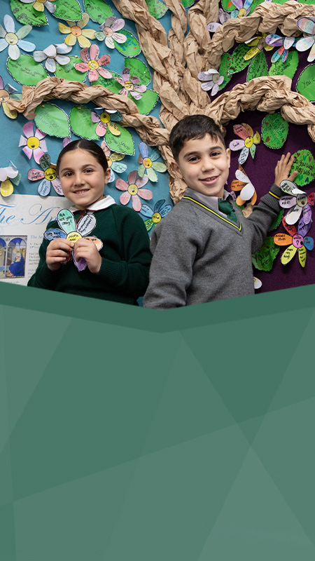 St Patrick's Catholic Primary School Parramatta students standing underneath friendship tree