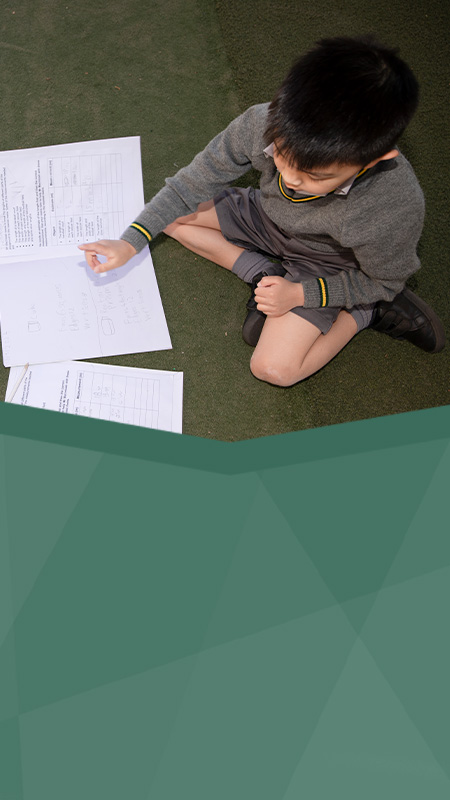 St Patrick's Catholic Primary Parramatta student learning on astroturf