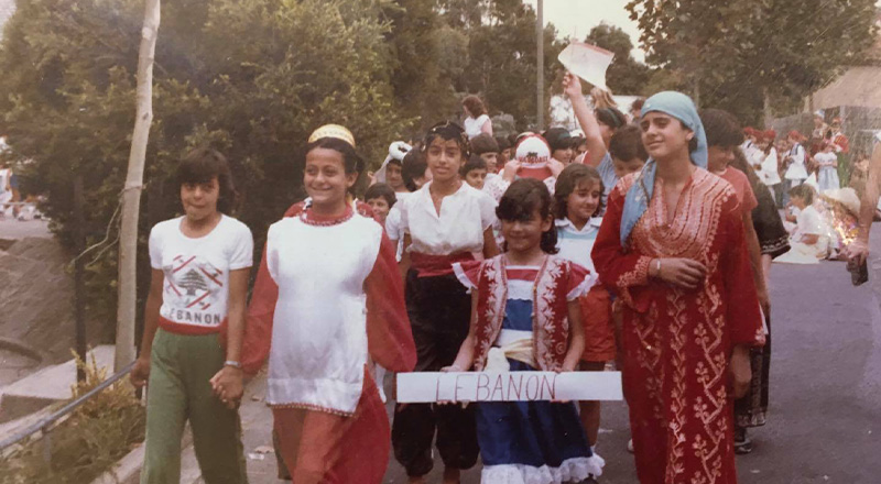 historical photo of St Patrick's Catholic Primary School Parramatta students walking in a parade