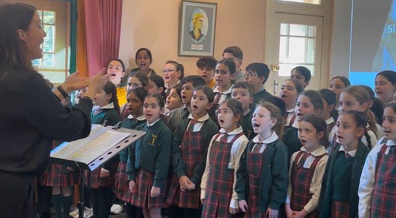 St Patrick's Catholic Primary School Parramatta students singing in the school choir