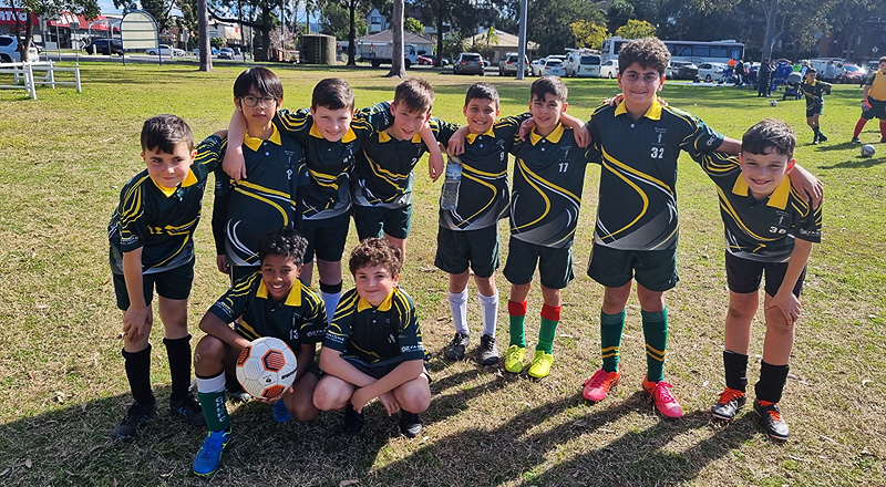 St Patrick's Catholic Primary School Parramatta students at a soccer Gala day