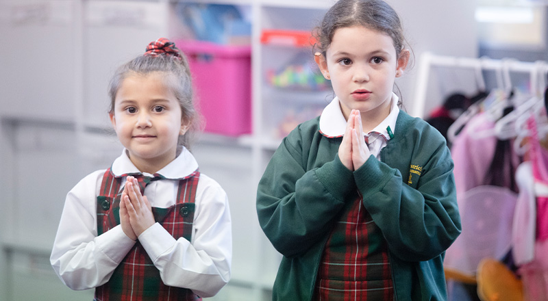 St Patrick's Catholic Primary School Parramatta students praying