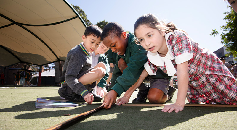 St Patrick's Catholic Primary School Parramatta students learning outside