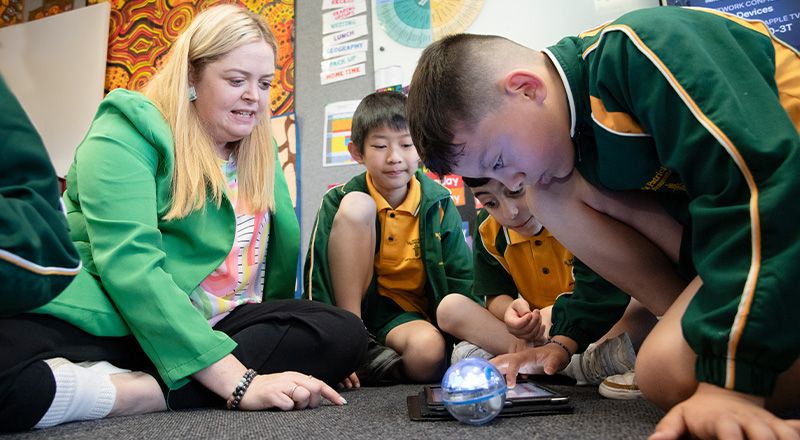 St Patrick's Catholic Primary School Parramatta students learning with dedicated teacher