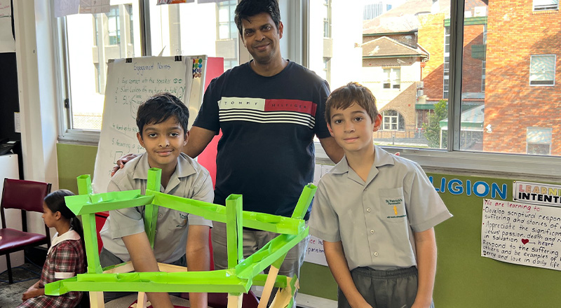 St Patrick's Catholic Primary School Parramatta parent visiting students in Open Classroom event