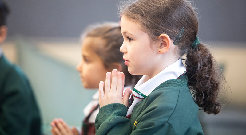 St Patrick's Catholic Primary School Parramatta students praying the Angelus