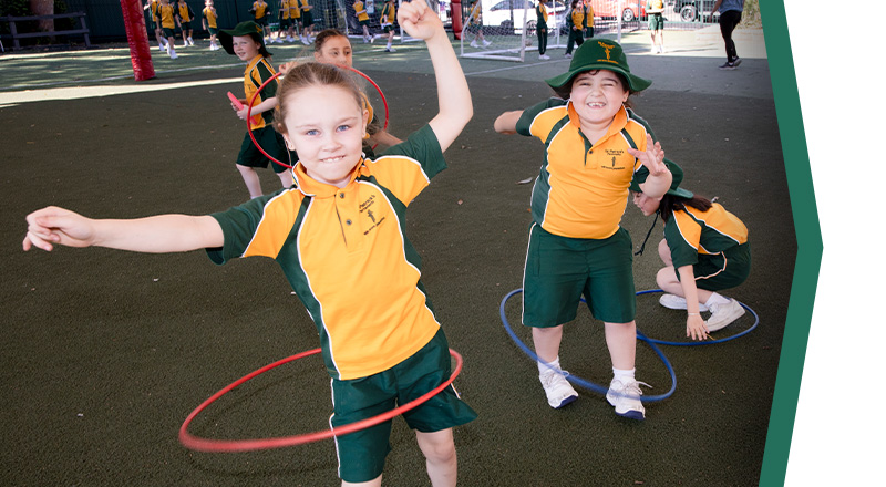 St Patrick's Catholic Primary School Parramatta students hoola hooping