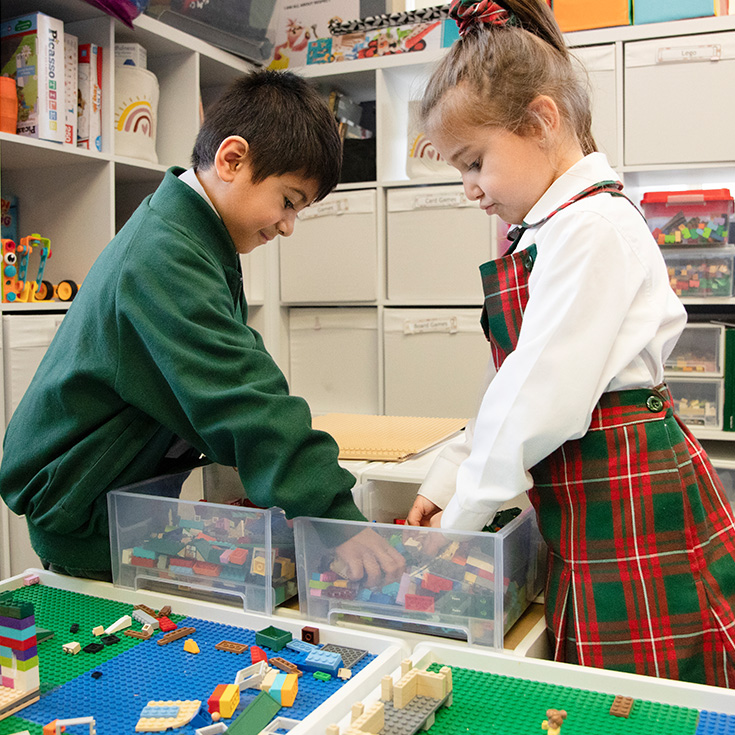St Patrick's Catholic Primary School Parramatta students playing with LEGO