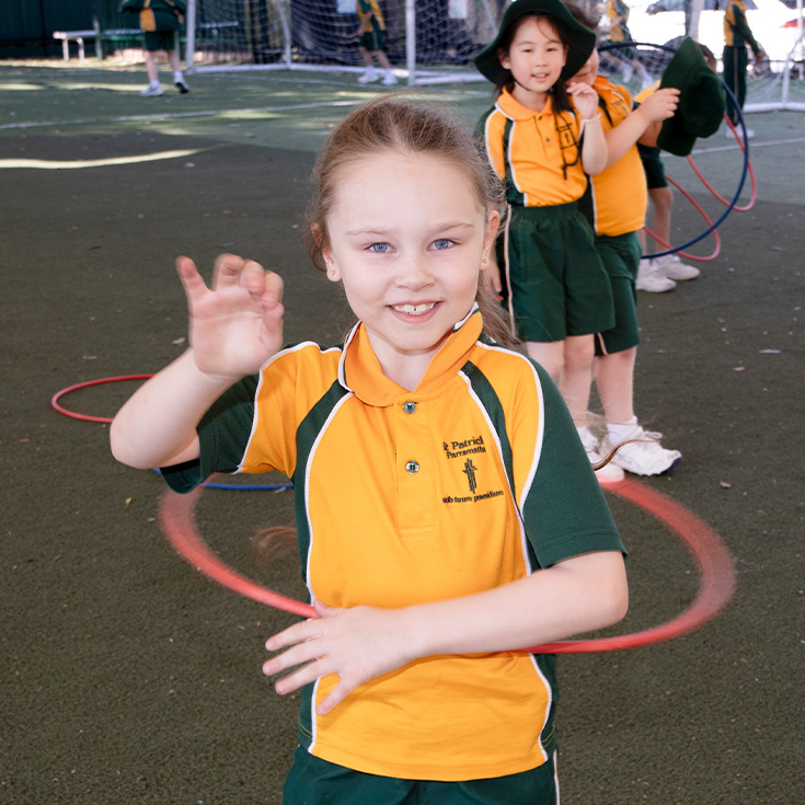 St Patrick's Catholic Primary School Parramatta students hoola hooping