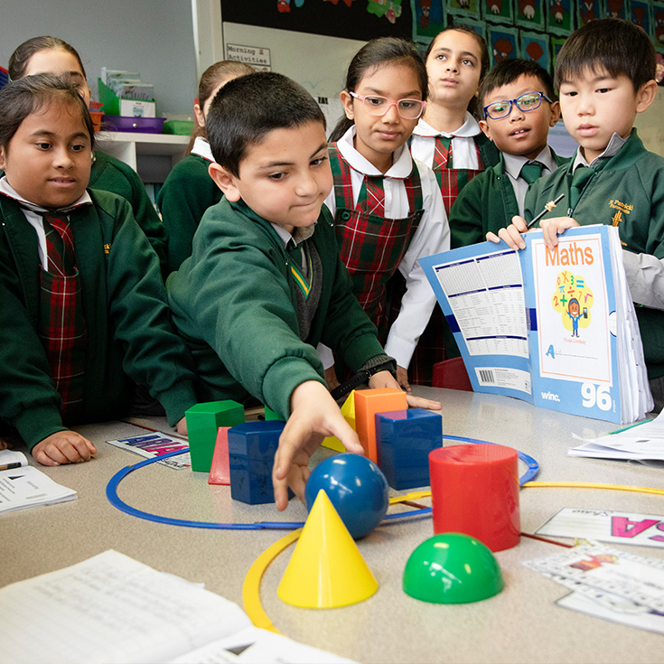 St Patrick's Catholic Primary School Parramatta students learning with 3D shapes