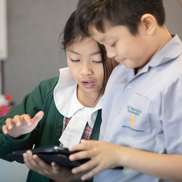 St Patrick's Catholic Primary School Parramatta students using iPads