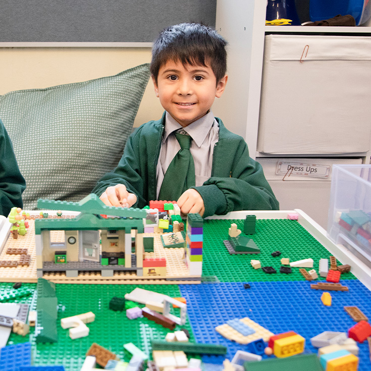 St Patrick's Catholic Primary School Parramatta student playing on LEGO table