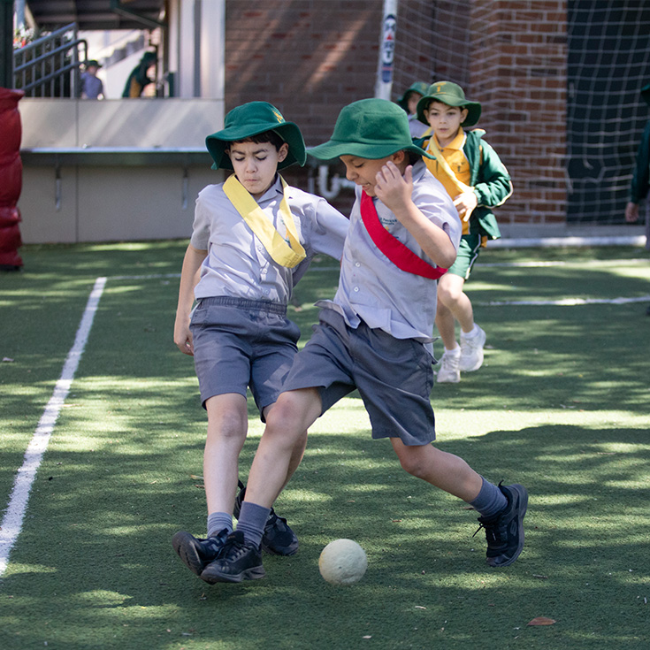 St Patrick's Catholic Primary School Parramatta students playing soccer