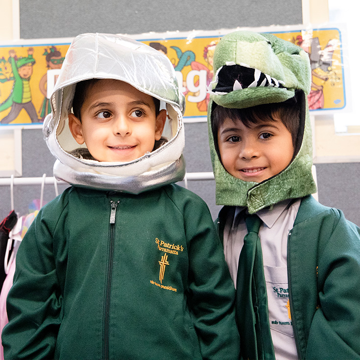 St Patrick's Catholic Primary School Parramatta students wearing masks
