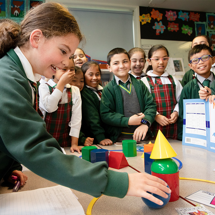 St Patrick's Catholic Primary School Parramatta students learning with three dimensional shapes